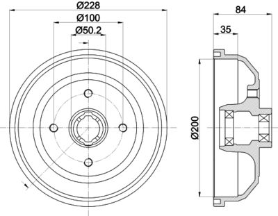 8DT355302861 HELLA Тормозной барабан