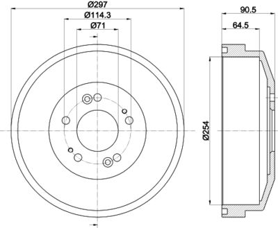 8DT355300871 HELLA PAGID Тормозной барабан