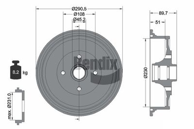 BDM1010 BENDIX Braking Тормозной барабан