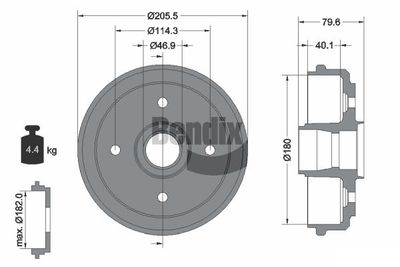 BDM1066 BENDIX Braking Тормозной барабан