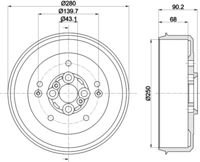 8DT355300881 HELLA PAGID Тормозной барабан