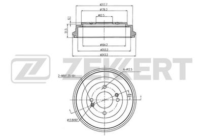 BS5912 ZEKKERT Тормозной барабан