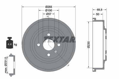 94031500 TEXTAR Тормозной барабан