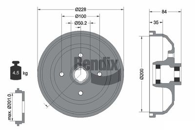 BDM1134 BENDIX Braking Тормозной барабан