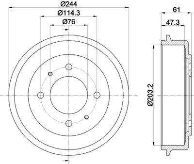 8DT355301781 HELLA Тормозной барабан