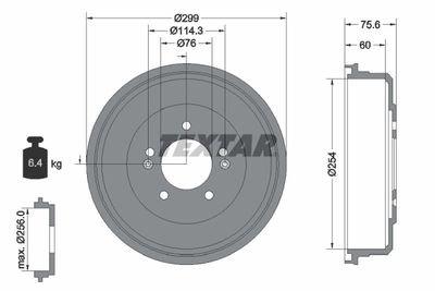 94047200 TEXTAR Тормозной барабан