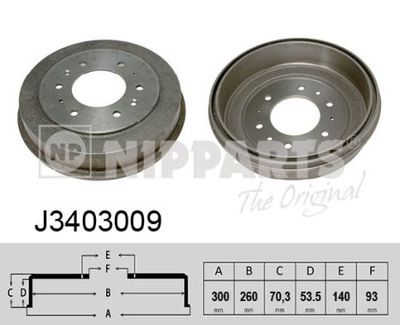 J3403009 NIPPARTS Тормозной барабан