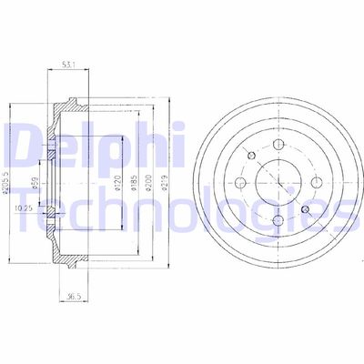 BF136 DELPHI Тормозной барабан