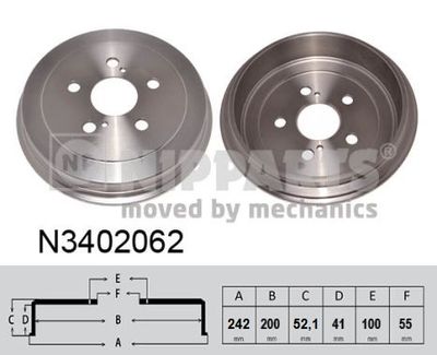 N3402062 NIPPARTS Тормозной барабан