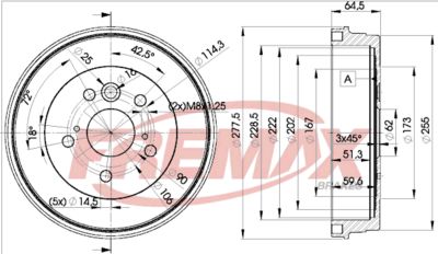 BD4443 FREMAX Тормозной барабан