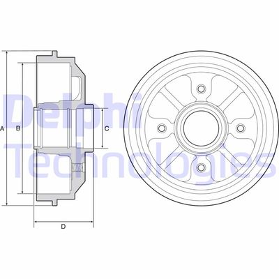 BF282 DELPHI Тормозной барабан