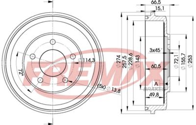 BD6544 FREMAX Тормозной барабан