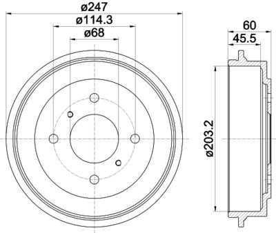 MBD144 MINTEX Тормозной барабан