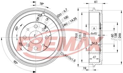 BD3043 FREMAX Тормозной барабан