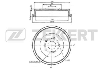 BS5188 ZEKKERT Тормозной барабан