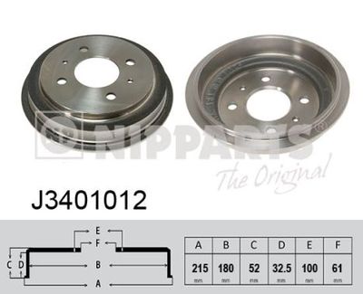 J3401012 NIPPARTS Тормозной барабан