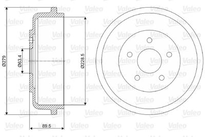 237053 VALEO Тормозной барабан