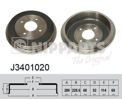 J3401020 NIPPARTS Тормозной барабан