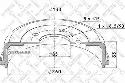 8500157SX STELLOX Тормозной барабан