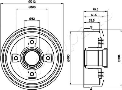 TA0612 JAPANPARTS Тормозной барабан