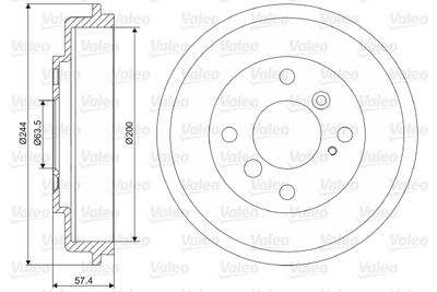 237090 VALEO Тормозной барабан