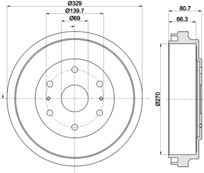 8DT355301111 HELLA Тормозной барабан