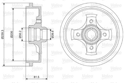 237049 VALEO Тормозной барабан