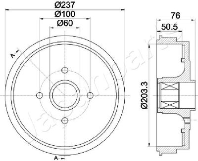 TA0700 JAPANPARTS Тормозной барабан