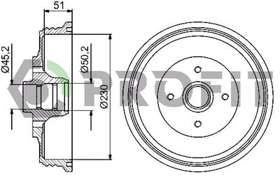 50200091 PROFIT Тормозной барабан