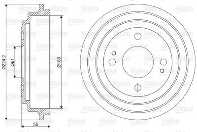 237030 VALEO Тормозной барабан