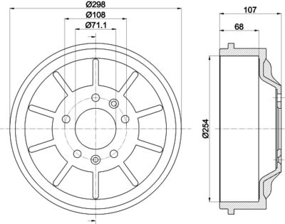 8DT355301021 HELLA Тормозной барабан