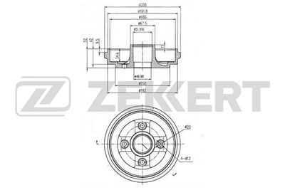 BS6326 ZEKKERT Тормозной барабан