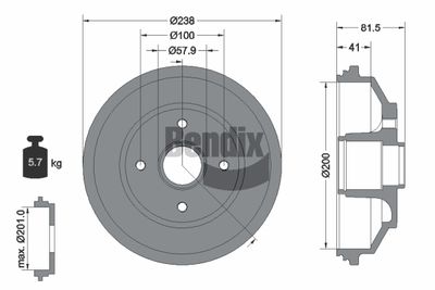 BDM1137 BENDIX Braking Тормозной барабан