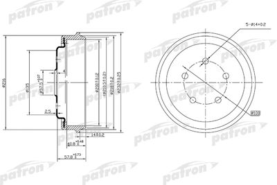 PDR1001 PATRON Тормозной барабан