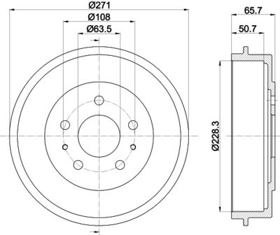 8DT355300661 HELLA PAGID Тормозной барабан