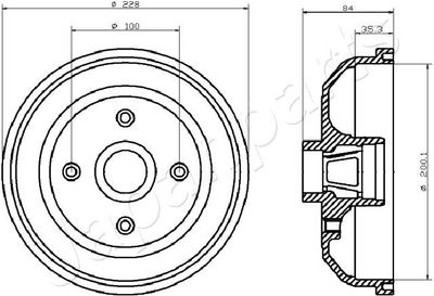 TA0406 JAPANPARTS Тормозной барабан