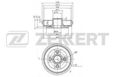 BS5562 ZEKKERT Тормозной барабан