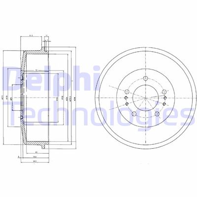 BF520 DELPHI Тормозной барабан