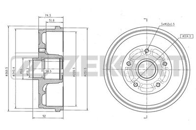 BS6282 ZEKKERT Тормозной барабан