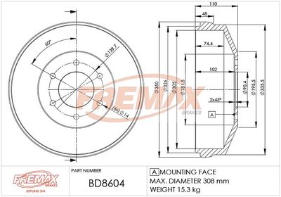 BD8604 FREMAX Тормозной барабан