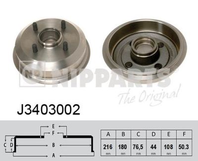 J3403002 NIPPARTS Тормозной барабан