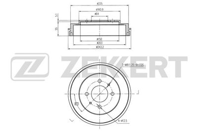 BS6354 ZEKKERT Тормозной барабан