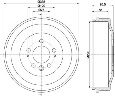 8DT355303011 HELLA PAGID Тормозной барабан