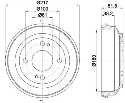 8DT355302051 HELLA Тормозной барабан