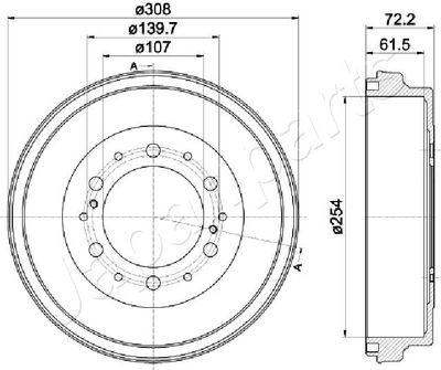 TA225 JAPANPARTS Тормозной барабан