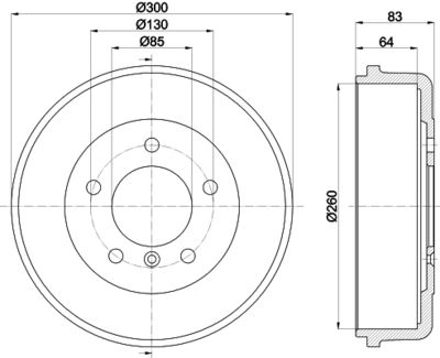 8DT355301141 HELLA PAGID Тормозной барабан