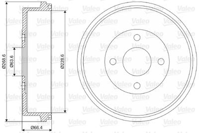 237045 VALEO Тормозной барабан