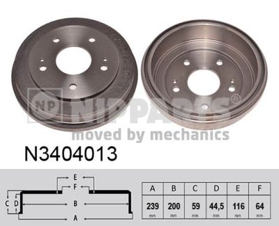 N3404013 NIPPARTS Тормозной барабан