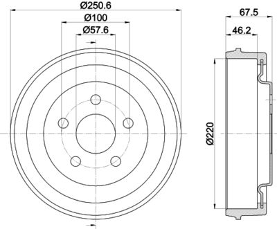 8DT355303281 HELLA PAGID Тормозной барабан