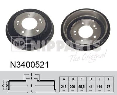 N3400521 NIPPARTS Тормозной барабан